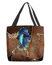Dragon Christmas Leather Pattern Print All-over Tote back