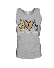 Peace Love Music Unisex Tank tile