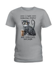 I hate morning people Ladies T-Shirt tile