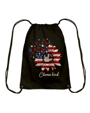 American flag sunflower Independence day Drawstring Bag tile