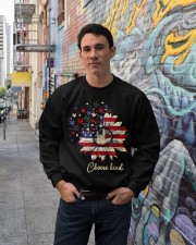 American flag sunflower Independence day Crewneck Sweatshirt lifestyle-unisex-sweatshirt-front-2