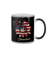 American flag sunflower Independence day Color Changing Mug tile
