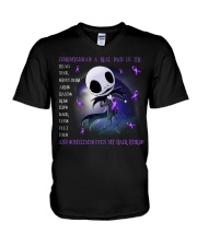 Fibromyalgia Is A Real Pain V-Neck T-Shirt tile
