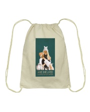 And she lived Drawstring Bag tile