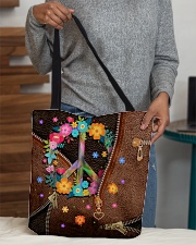 Peace Leather pattern print All-over Tote aos-all-over-tote-lifestyle-front-10