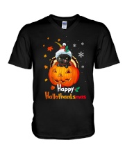 Happy Hallothanksmas V-Neck T-Shirt tile