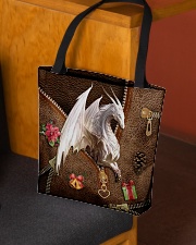 Christmas Leather Pattern Print Tote All-over Tote aos-all-over-tote-lifestyle-front-02