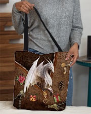 Christmas Leather Pattern Print Tote All-over Tote aos-all-over-tote-lifestyle-front-10