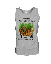 Keeping my distance from the rest of the world Unisex Tank tile