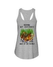Keeping my distance from the rest of the world Ladies Flowy Tank tile