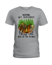 Keeping my distance from the rest of the world Ladies T-Shirt tile