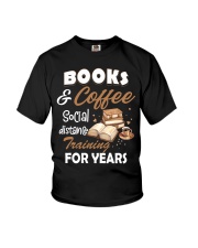 Books and coffee social distance training Youth T-Shirt tile