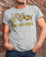Peace love America Leopard sunflower Independence Classic T-Shirt apparel-classic-tshirt-lifestyle-26