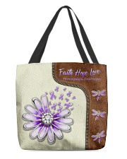 Faith Hope Love Leather Pattern Print All-over Tote back
