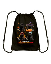 Happy hallothanksmas Drawstring Bag tile