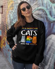 Rainbow cats are the best Pride day Crewneck Sweatshirt lifestyle-unisex-sweatshirt-front-3