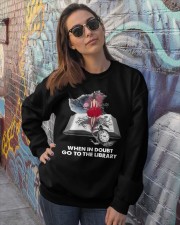When in doubt go to the library Crewneck Sweatshirt lifestyle-unisex-sweatshirt-front-3