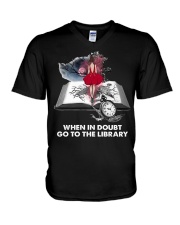 When in doubt go to the library V-Neck T-Shirt tile