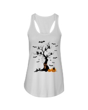 Black cats on the tree Halloween Ladies Flowy Tank tile