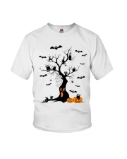 Black cats on the tree Halloween Youth T-Shirt tile