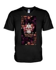 Nicest mean teacher ever V-Neck T-Shirt tile