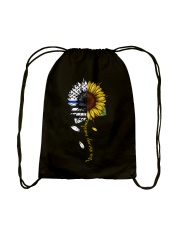 Police sunflower- Blue line - You are my sunshine Drawstring Bag tile