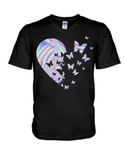 Hologram heart V-Neck T-Shirt tile