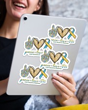 Peace Love T21 Sticker - 4 pack (Horizontal) aos-sticker-4-pack-horizontal-lifestyle-front-13