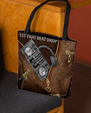 Let that beat drop Leather pattern print All-over Tote aos-all-over-tote-lifestyle-front-02
