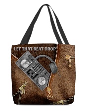 Let that beat drop Leather pattern print All-over Tote front