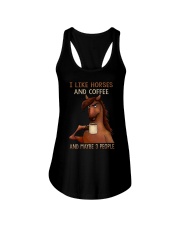 I like horses and coffee Ladies Flowy Tank tile