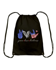 Peace love kindness independence day Drawstring Bag tile