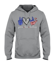 Peace love kindness independence day Hooded Sweatshirt tile