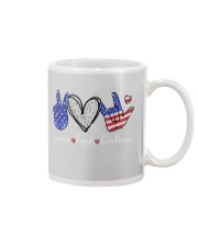 Peace love kindness independence day Mug tile