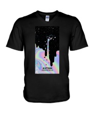 Hologram galaxy V-Neck T-Shirt tile
