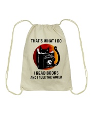 That's what I do I read books and I rule the world Drawstring Bag tile