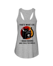 That's what I do I read books and I rule the world Ladies Flowy Tank tile