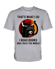 That's what I do I read books and I rule the world V-Neck T-Shirt tile