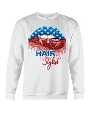 Hair stylist Independence Day Crewneck Sweatshirt front