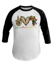 Peace love one love Baseball Tee tile