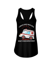 I drive wee woo bus what' your superpower Ladies Flowy Tank tile