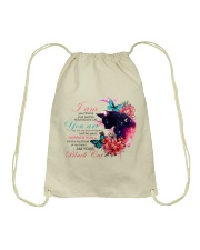 I am your friend black cat Drawstring Bag tile