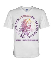 I love the person I've become V-Neck T-Shirt tile