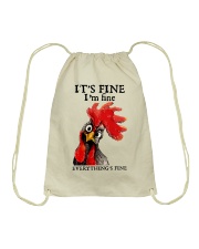 It's fine I'm fine Everything's fine Drawstring Bag tile