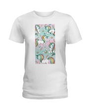Unicorn Printed Phone case Ladies T-Shirt tile