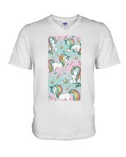 Unicorn Printed Phone case V-Neck T-Shirt tile