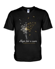 Childhood cancer awareness V-Neck T-Shirt tile