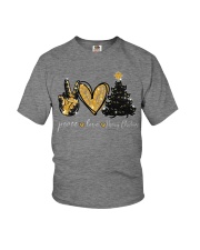 Peace Love Meowy Christmas Youth T-Shirt tile