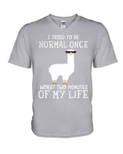 I tried to be normal once V-Neck T-Shirt tile