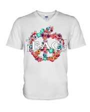 Teach peace V-Neck T-Shirt tile
